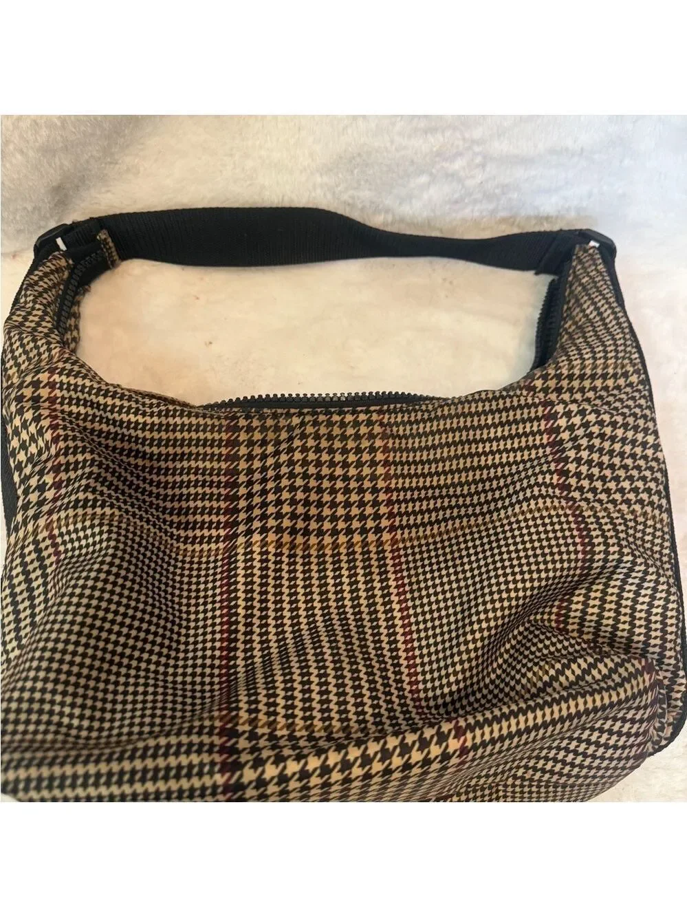 Ralph Lauren Houndstooth Hobo Shoulder Bag